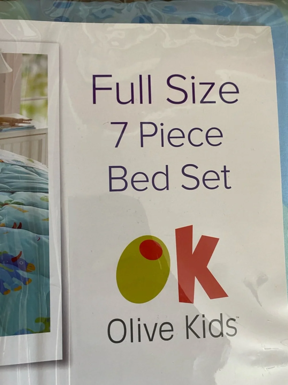 Wildkin 7 Pc Full Cotton Bed in a Bag for Boys & Girls: Dinosaur Land Blue NEW